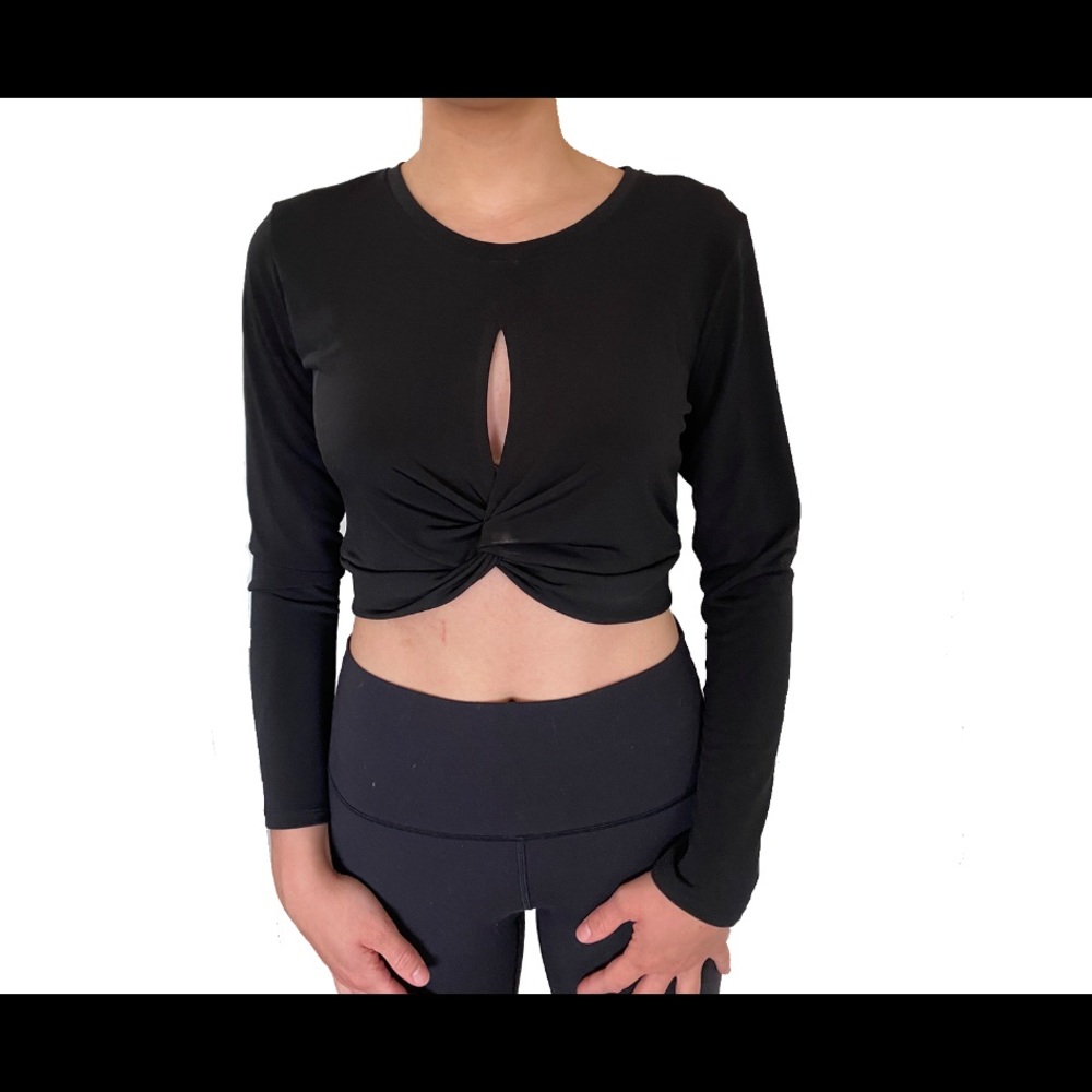 Cropped Tied Black Shirt